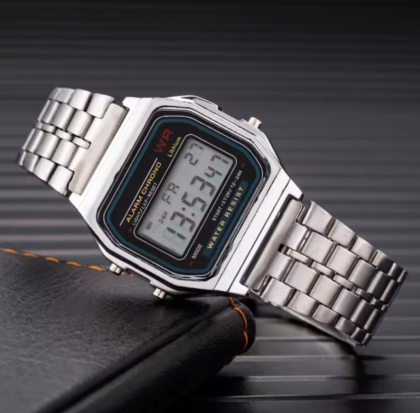 Dijital Kadın Erkek  Retro Vintage Saat - Görsel 2