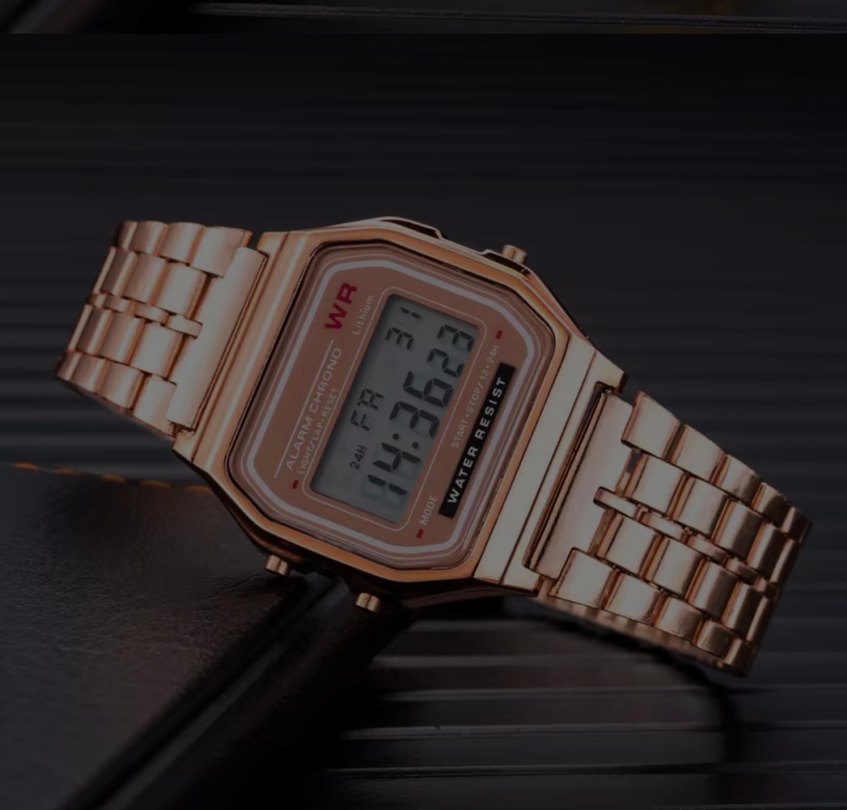 Dijital Kadın Erkek  Retro Vintage Saat - Görsel 4