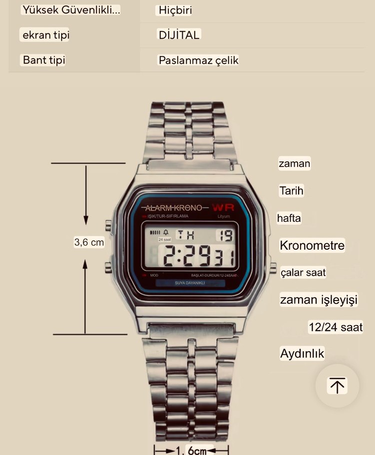 METAL KADIN ERKEK KOLSAATİ RETRO VİNTAGE - Görsel 5