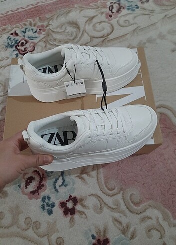 Zara Zara platform beyaz spor ayakkabi