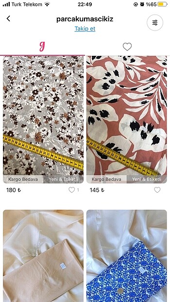 Kumaş sayfama beklerim