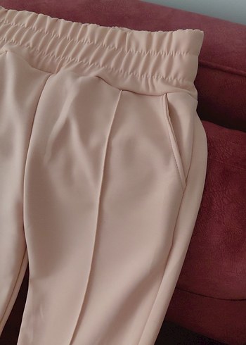 Bej Pilili Kadın Kumaş Pantolon - Görsel 3