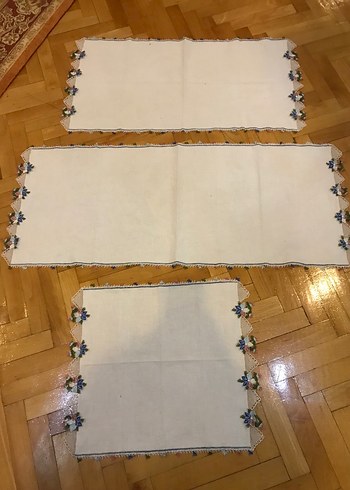  Beden iğne oyalı sehpa Örtüleri