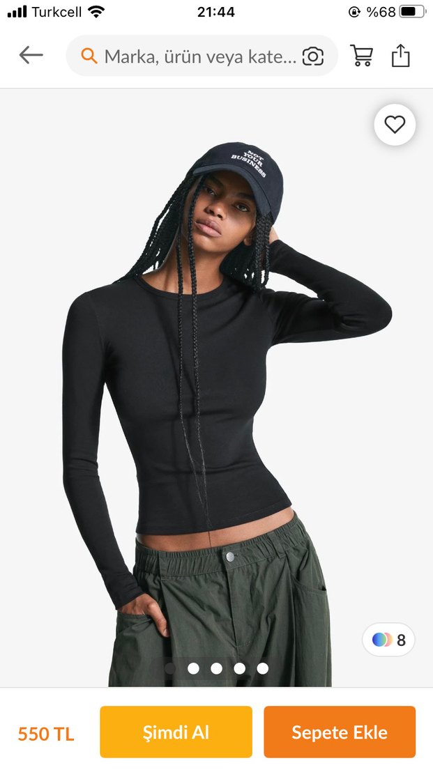 Siyah Uzun Kollu Kadın Tişört - Görsel 5