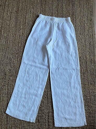 h&m beyaz keten pantolon