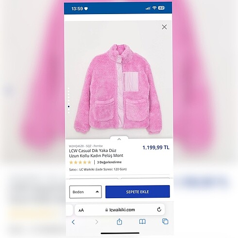 l Beden Peluş mont