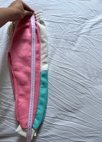 24-36 Ay Beden pembe Renk Kızlar için Renkli Kapüşonlu Sweatshirt ve Eşofman Takımı