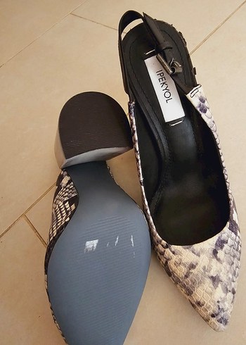 ipekyol İpekyol 36 numara Yılan Desenli Gri Dolgu Topuklu Kadın Stiletto