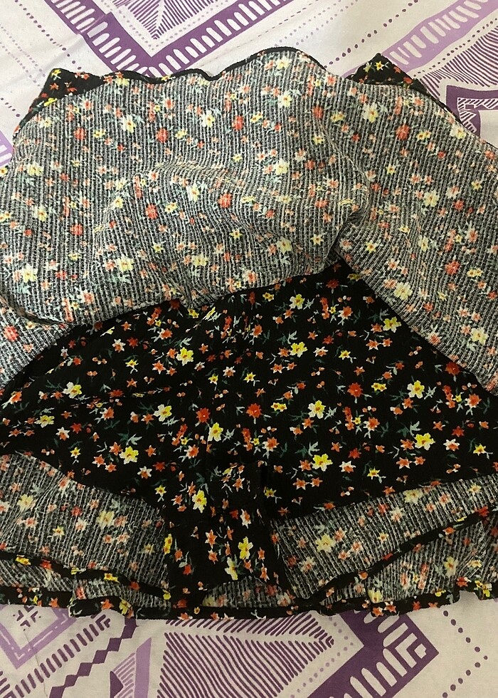 çiçek desenli etek - Görsel 3