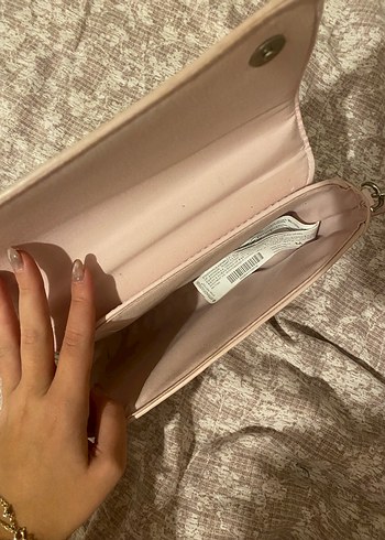 Stradivarius Pastel Pembe Deri Desenli Kadın Çanta