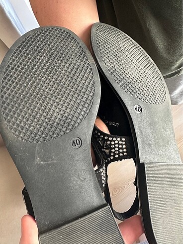 40 Beden siyah Renk TAŞLI SANDALET