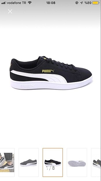 Puma smash v2 buck 39 no siyah orjinal