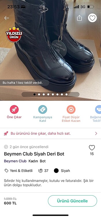 Beymen Club Siyah Deri Bot