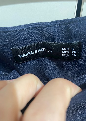 36 Beden Düğmeli Lacivert Kadın Kumaş Pantolon