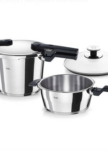 Fissler Beyaz ve Gri Düdüklü Tencere Seti