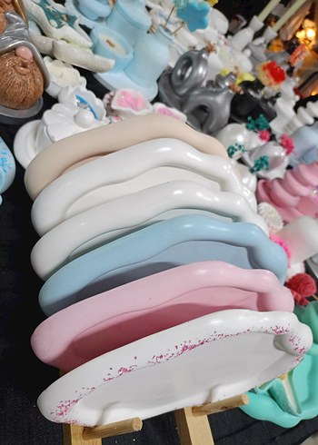 Beden çeşitli Renk Pastel Renkli Desenli Tabak Seti