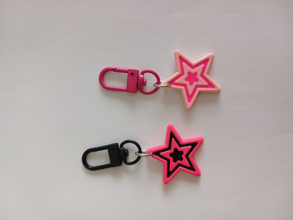 Pembe Yıldızlı Tokalı Anahtarlık - Görsel 3