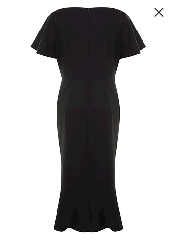 Trendyol Siyah Piliseli Kısa Kollu Uzun Elbise - Görsel 4