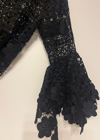 Setre Sıyah Dantel Güpür Ceket - Görsel 3