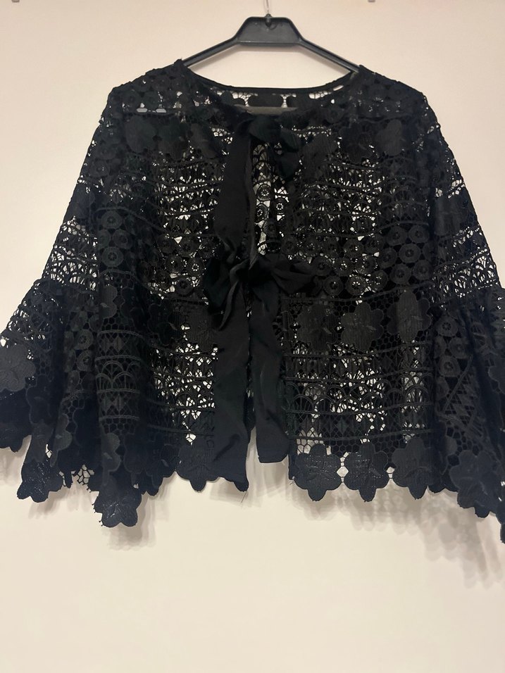 Setre Sıyah Dantel Güpür Ceket - Görsel 5