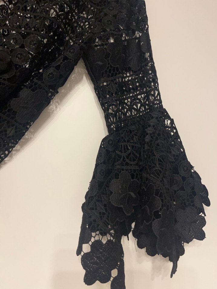 Setre Sıyah Dantel Güpür Ceket - Görsel 3