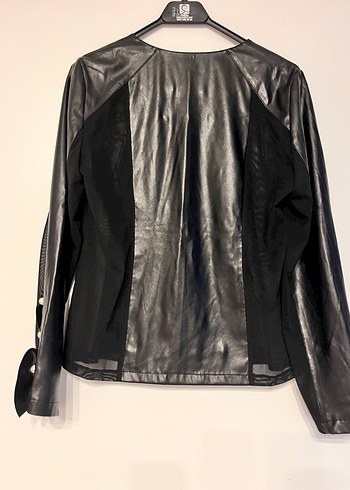 Miarre Siyah Deri Biker Ceket - Görsel 4