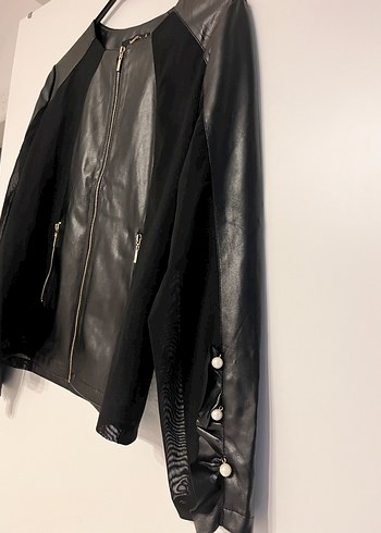 Miarre Siyah Deri Biker Ceket - Görsel 6