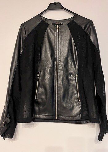 Miarre Siyah Deri Biker Ceket - Görsel 2