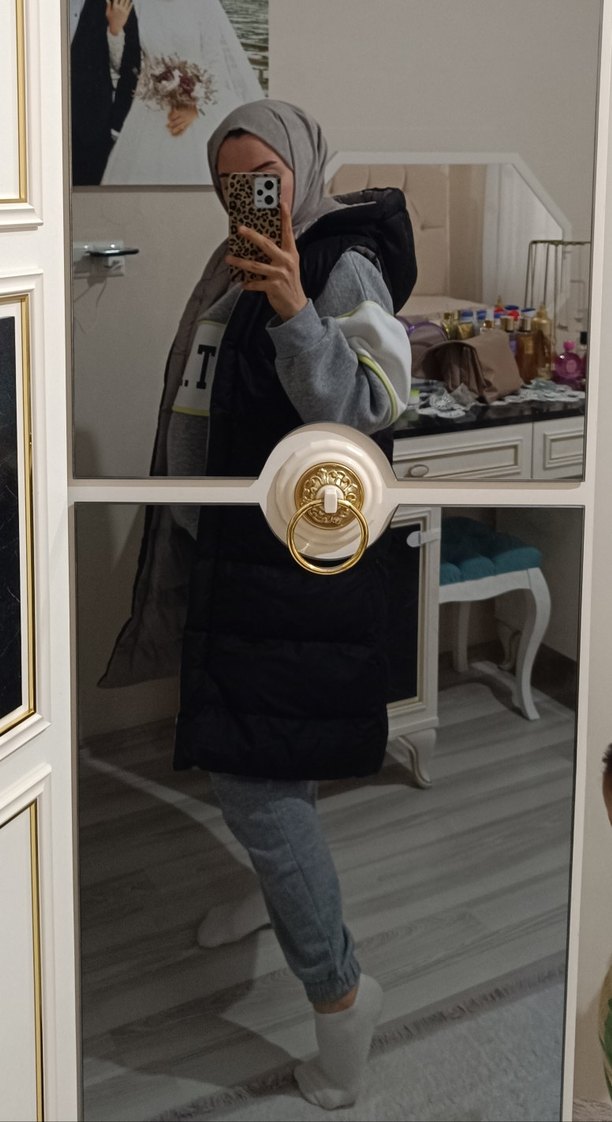 Sokak Stili Kürklü Kadın Şişme Yelek Çift taraflı - Görsel 4