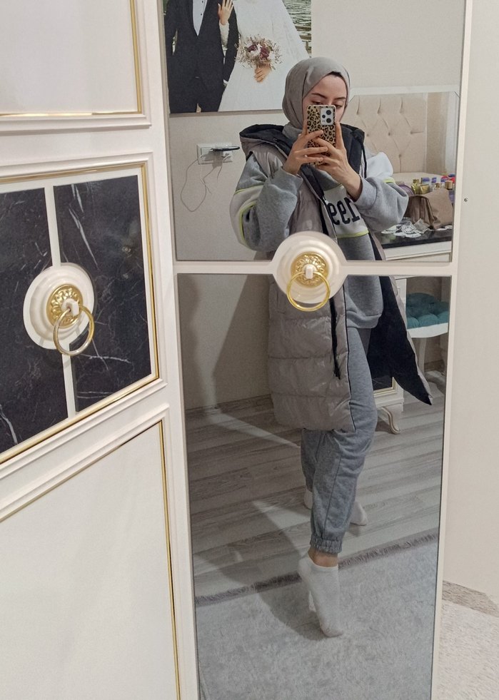 Sokak Stili Kürklü Kadın Şişme Yelek Çift taraflı - Görsel 2