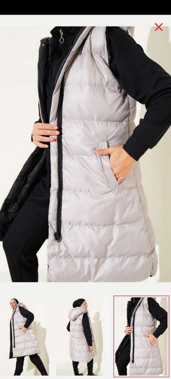 Sokak Stili Kürklü Kadın Şişme Yelek Çift taraflı - Görsel 5