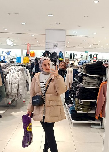 Bej  Kadın Kışlık Mont - Görsel 7