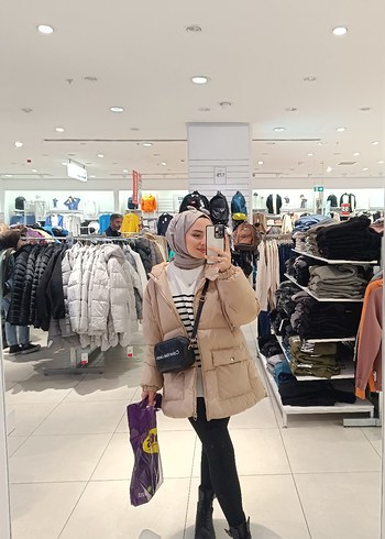 Bej  Kadın Kışlık Mont - Görsel 6