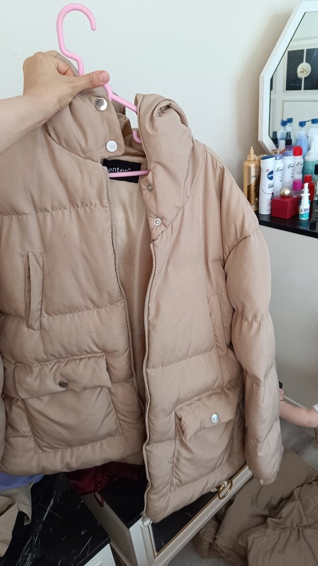 Bej  Kadın Kışlık Mont - Görsel 3