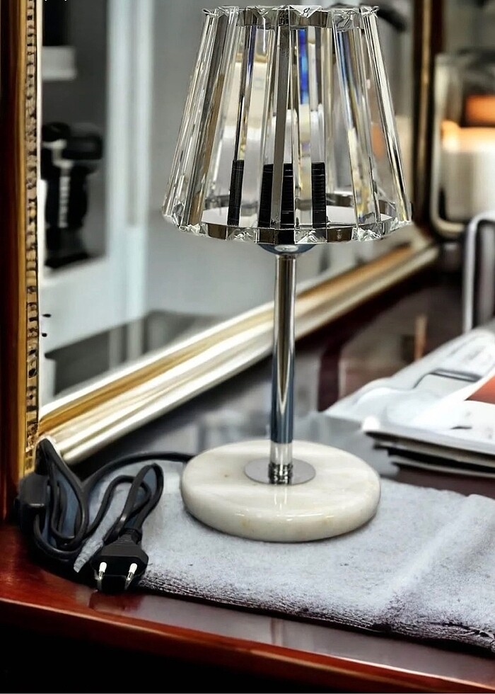 Mermer Ayaklı Abajur - Görsel 2