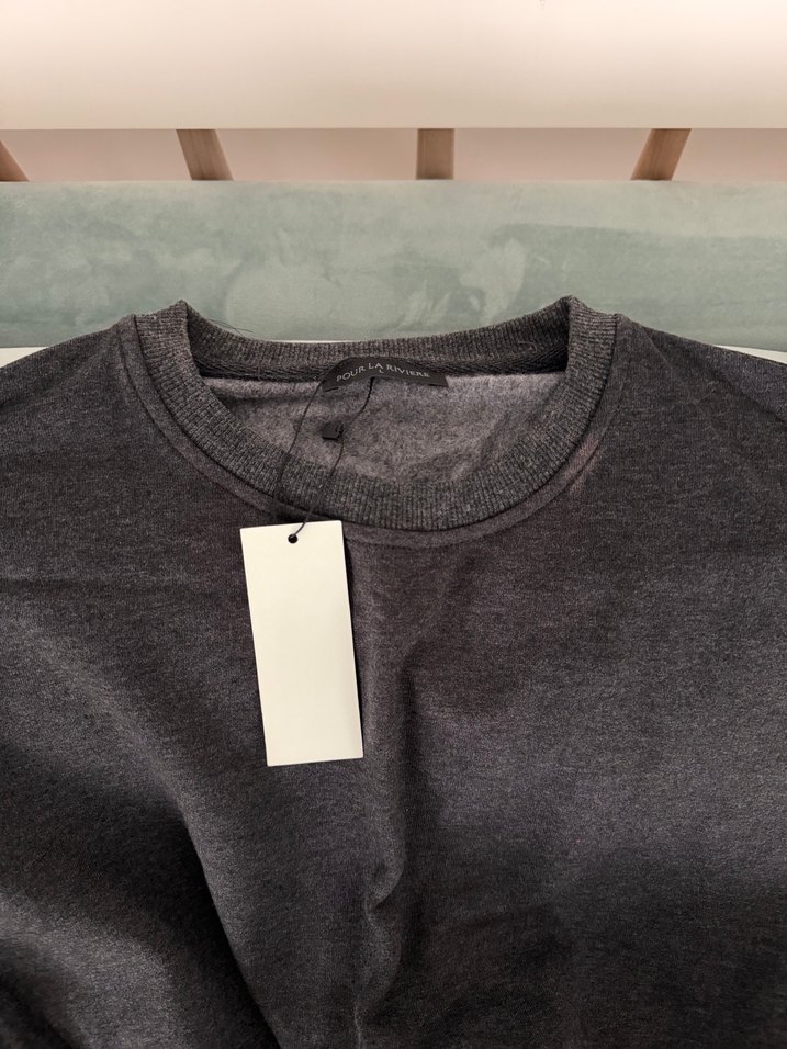 Gri Kadın Rahat Kesim Keten Eşofman Takımı - Görsel 4