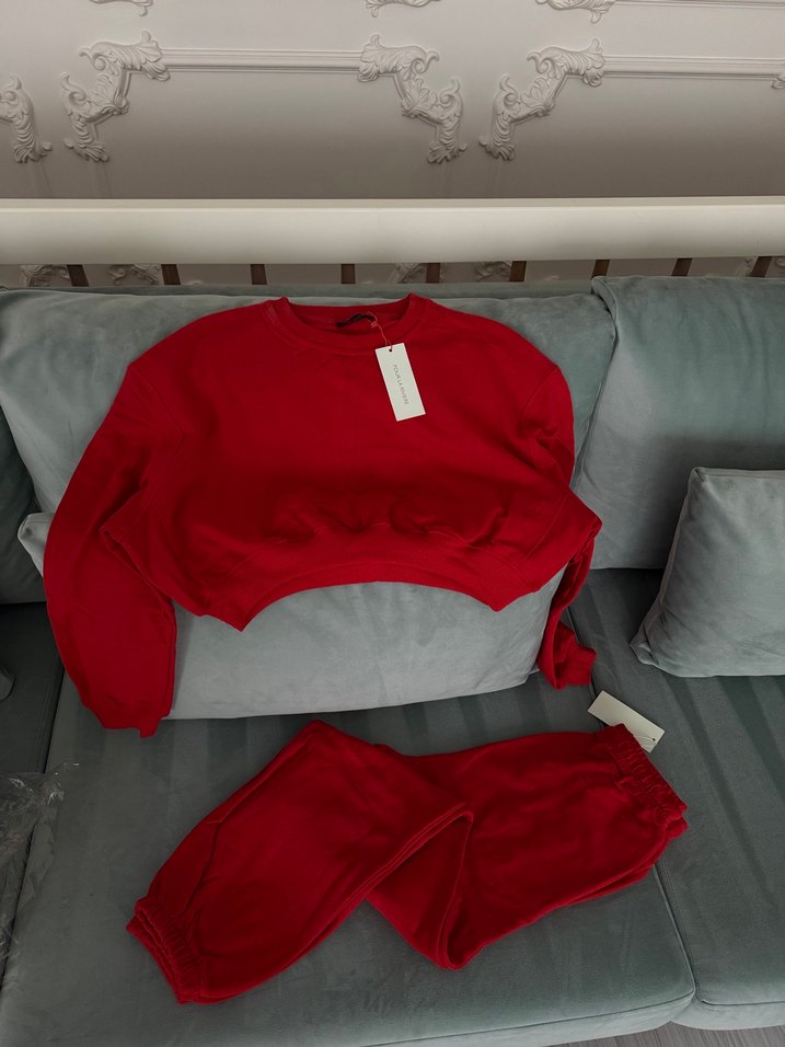 Kırmızı Kadın Rahat Kesim Eşofman Takımı - Görsel 4