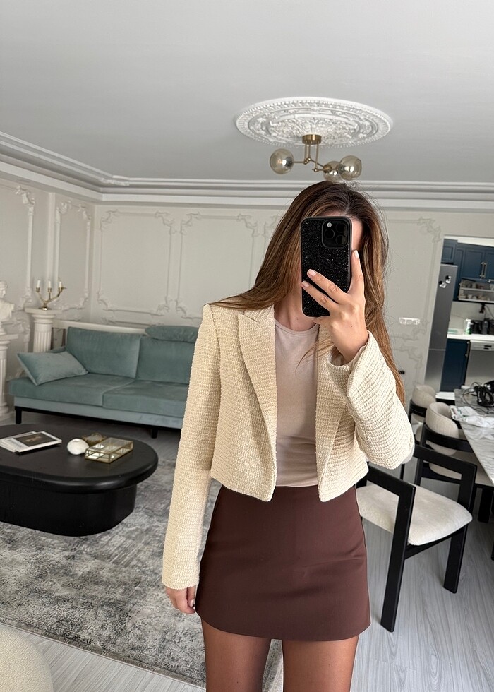 Zara crop ceket - Görsel 2