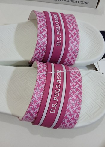 U.S Polo Assn. U.S. Polo Assn. Kadın Pembe Bantlı Terlik