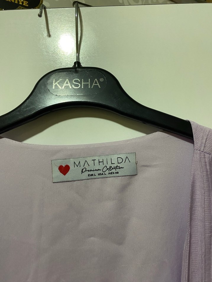 Uzun Lila Kadın hırka - Görsel 3