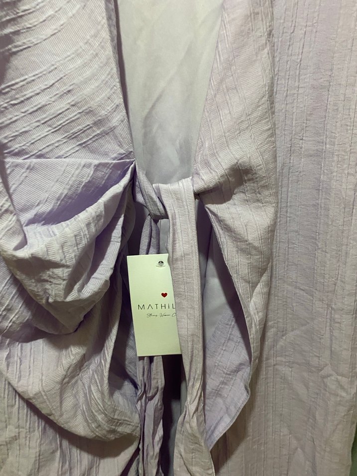 Uzun Lila Kadın hırka - Görsel 2