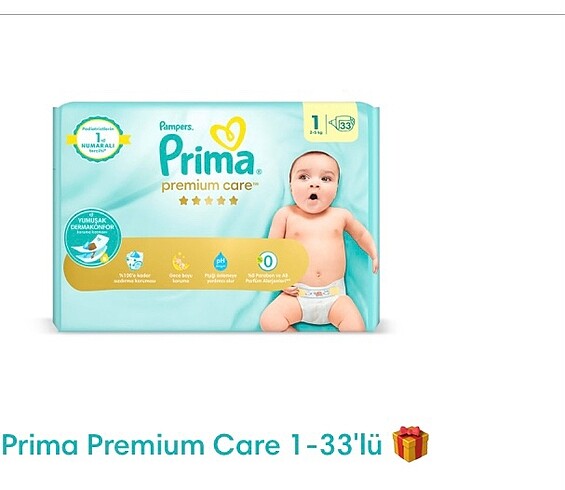 Prima premium care 1 numara 33 adet. 2 numara 30 adet