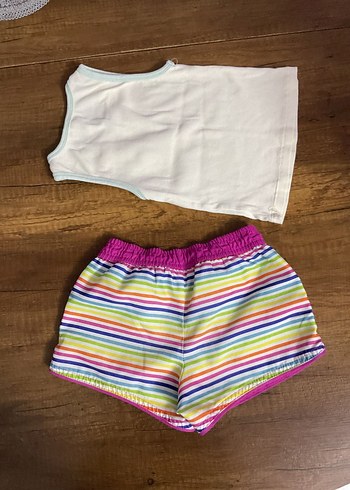 Nakışlı Beyaz Çocuk Atlet Ve Renkli Şort - Görsel 3