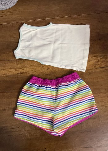 Nakışlı Beyaz Çocuk Atlet Ve Renkli Şort - Görsel 4