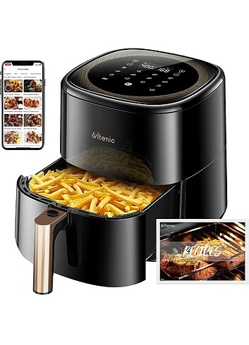 Ultenic K10 Airfryer, Sıcak Hava Fritözü, 5 Litre XL, 1500 W, Si