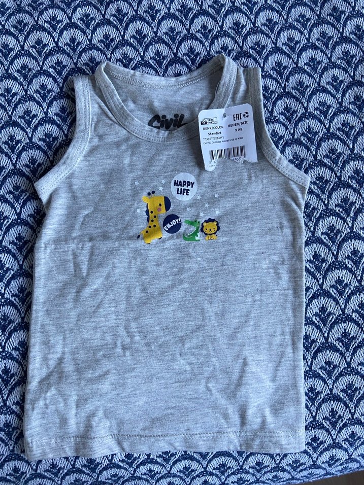 Gri Baskılı Çocuk Atlet - Görsel 2