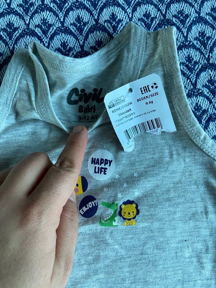 Gri Baskılı Çocuk Atlet - Görsel 3