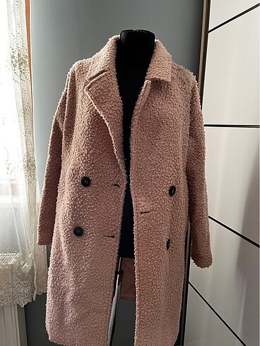 36 Beden pembe Renk Pembe peluş kaban