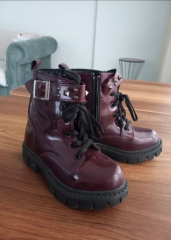 Bordo rugan deri Kız Çocuk Bot çizme 31