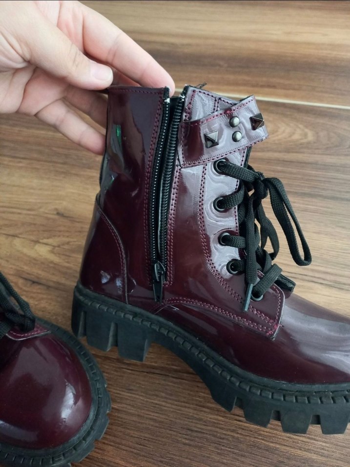 Bordo rugan deri Kız Çocuk  Bot çizme 31 - Görsel 3